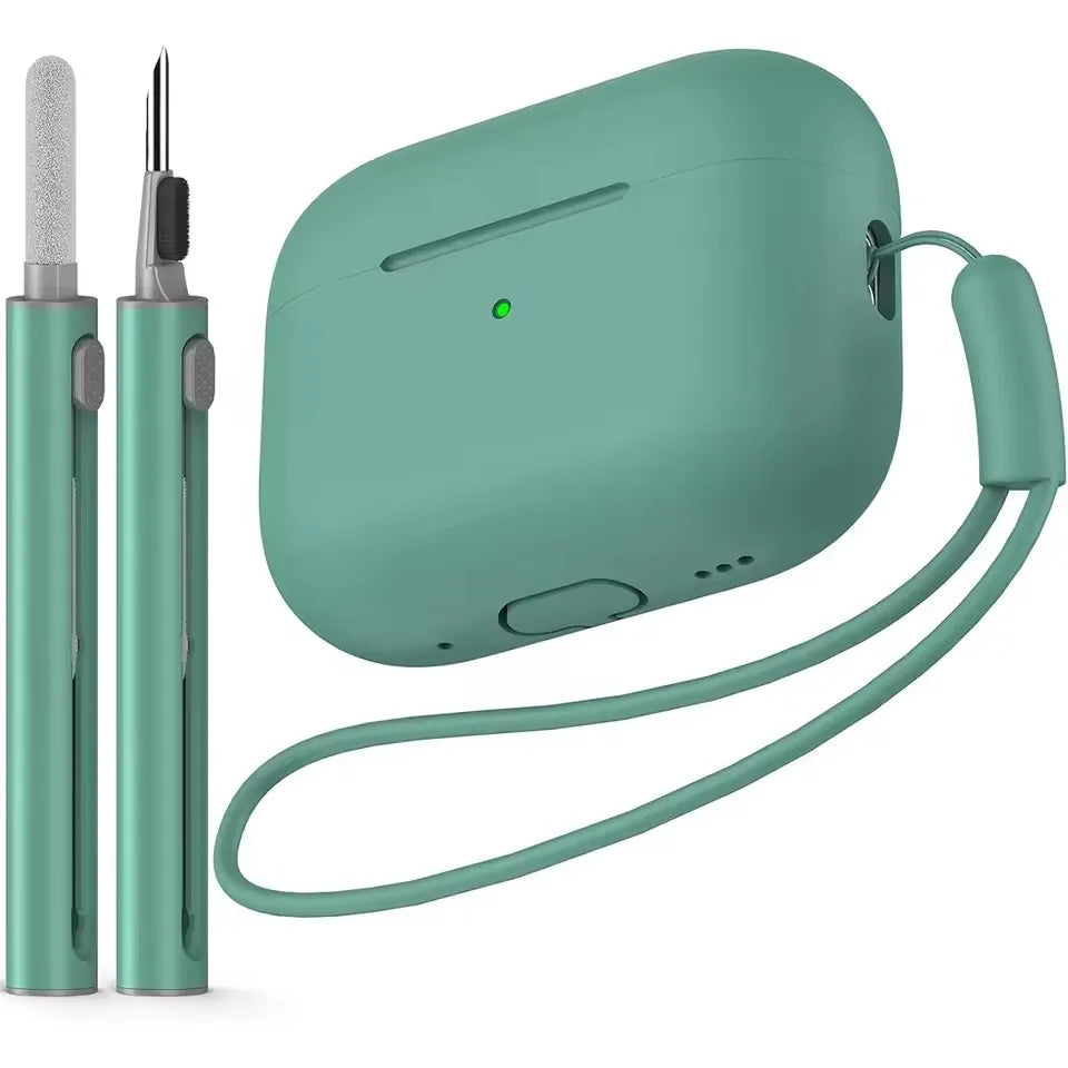 For Airpods pro 2 case Cover with Cleaner Pen Kit Soft Silicone Protective Case for Apple Airpods pro 2nd/1st case Generation