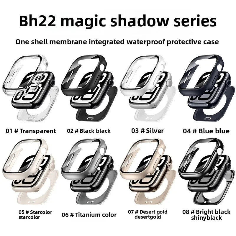 360 Full Waterproof Case Tempered Glass Cover for Apple Watch 49mm 46mm 45mm 44mm IWatch Series 10 9 8 7 4 5 6 Se 41mm 40mm 42mm
