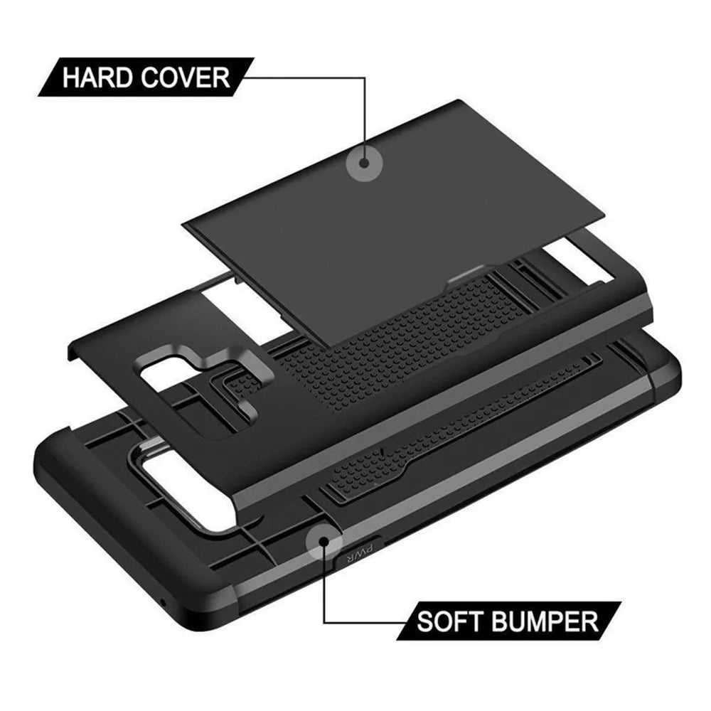 For Samsung Galaxy S10 Plus S10E S10 5G S9 S8  Case Slide Armor Wallet Card Slots Holder Cover For Samsung Note 9 8