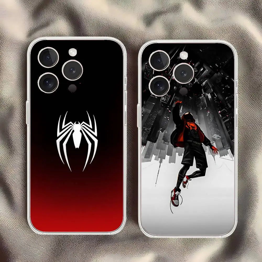 Classic-S-Spider-Man-S Phone Case For IPhone 17 16 15 14 Plus 13 12 11 Pro Max Phone Back Cover Transparent Shockproof Cover