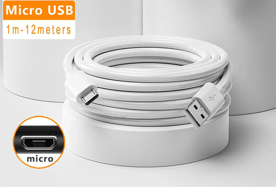 1m-14m extra long USB Type C charging cable Android camera extension monitoring for Huawei Android phones surveillance cameras