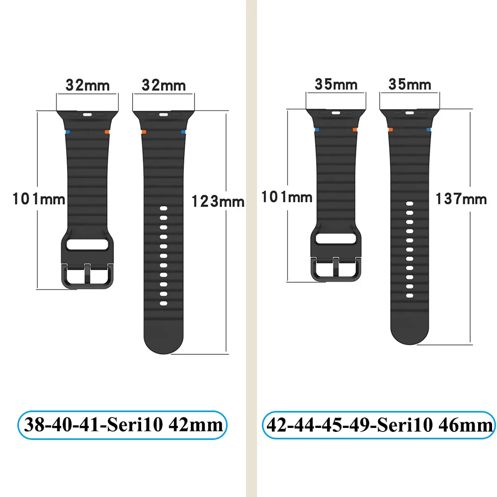 Silicone Strap for Apple watch Band 44mm 49mm 40mm 45mm 42mm 46mm correa bracelet iwatch Series 12 11 9 8 7 6 SE 10 Ultra 3 4 2