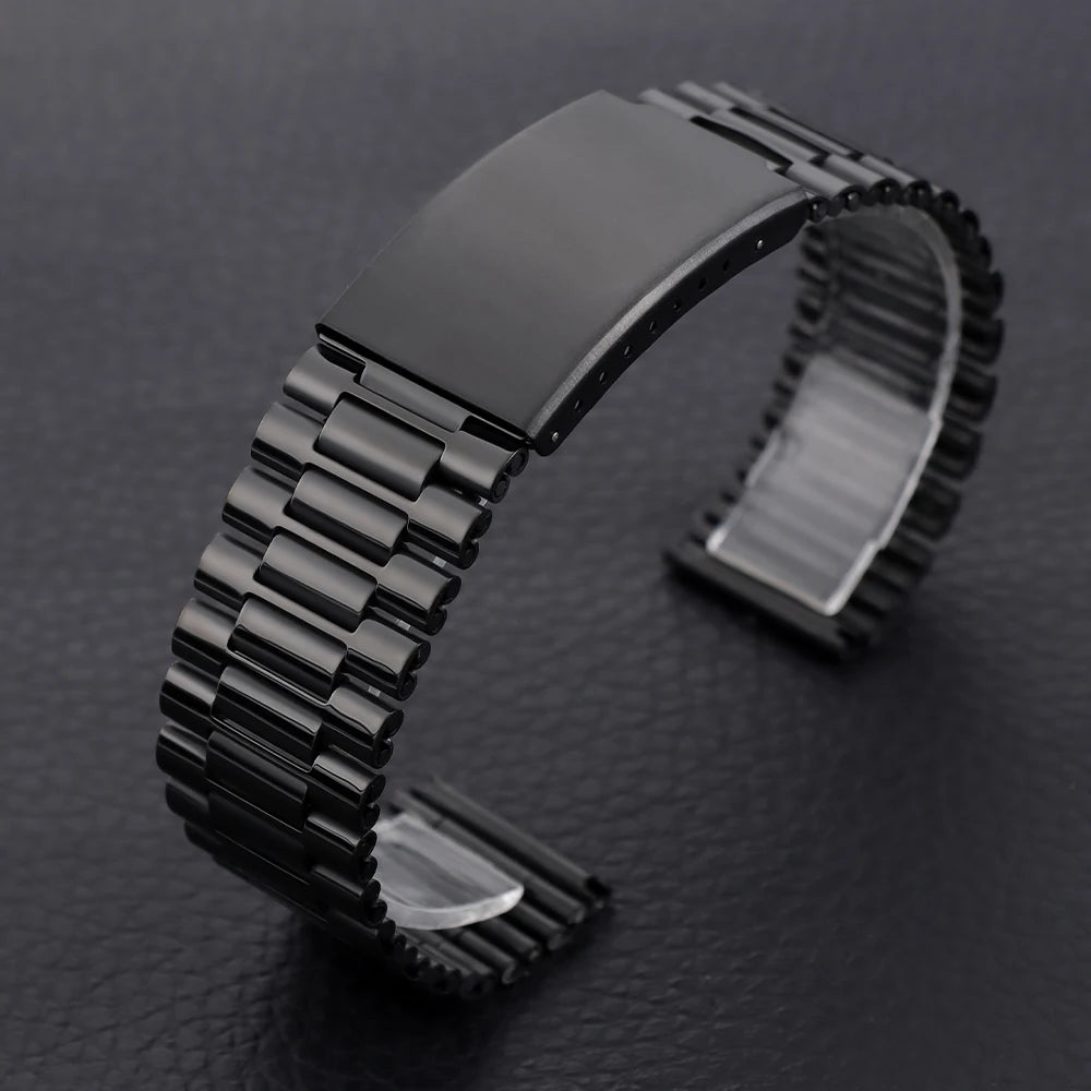 Universal Metal Watchstrap 18mm 20mm 22mm Business Wrist Strap for Smartwatch Stainless Steel Band Men Women Watch Accessoriess
