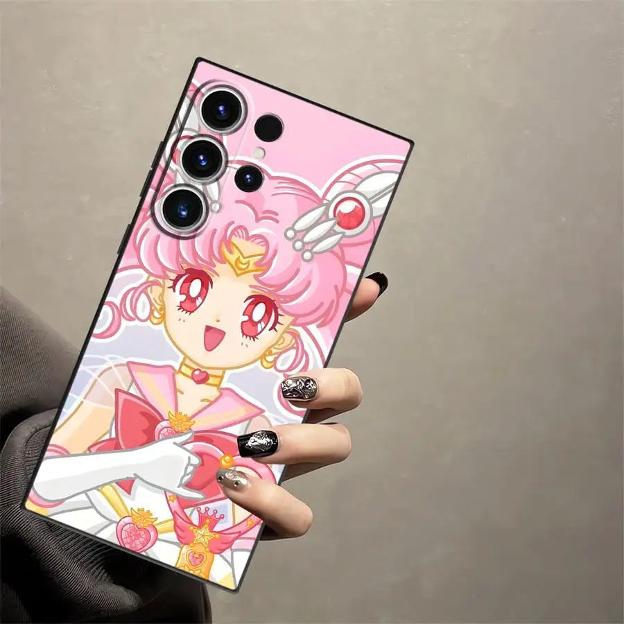 Sailor Chibi Moon Case for Samsung Galaxy S25 S10 S9 S24 Plus S21 FE S23 Note 20 8 9 10 S20 Ultra S26 Funda Phone Cover