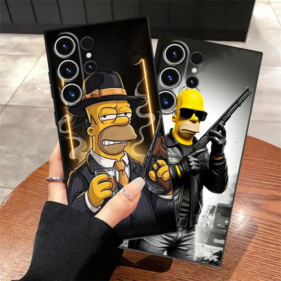 Cool Cartoon Simpsons Funda Phone Cover Case for Samsung Galaxy S26 Ultra S25 Plus S24 S23 S20 Ultra S10 S9 S21 FE Note 20 8 9