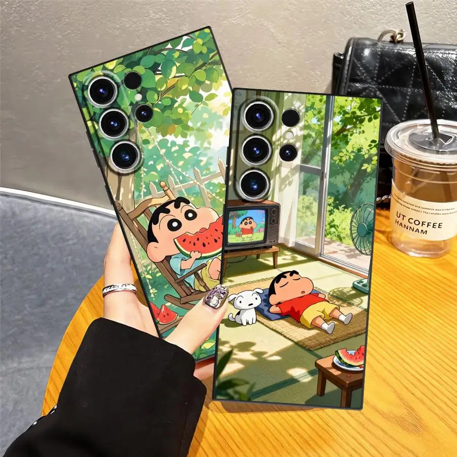 Cra-yons Shin-chans Funda Phone Cover Case for Samsung Galaxy S26 Ultra S10 S9 S21 FE S20 Ultra S23 S25 Plus S24 Note 20 8 9 10