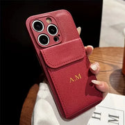 Personalised Customized Name DIY Case For iPhone 17 16 15 14 13 12 11 Pro Max Xs Max Air Luxury Leather Card Holder Cover Funda