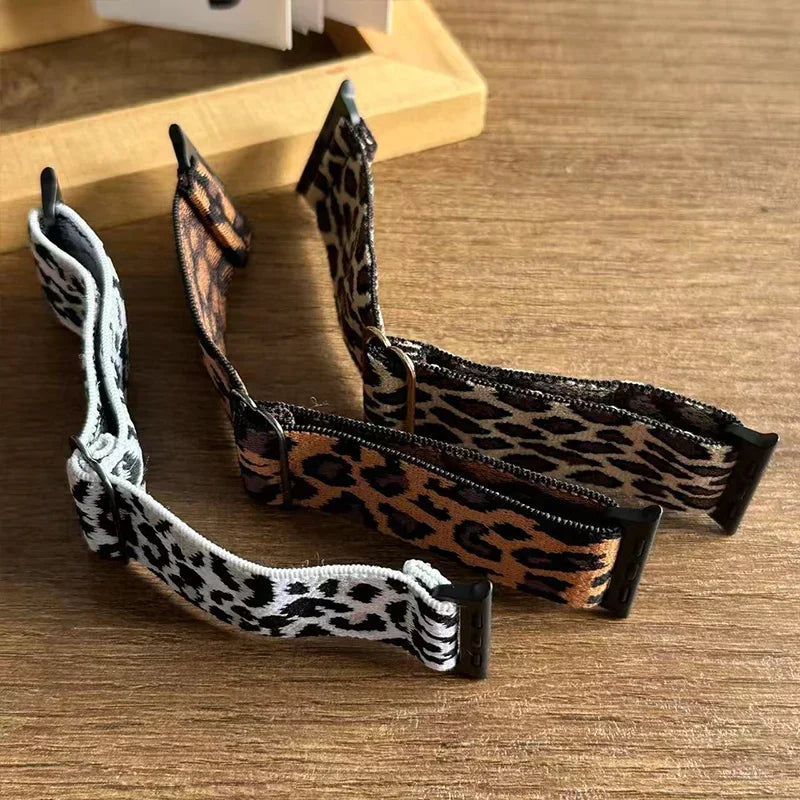 Leopard Band for Apple Watch Series 11 10 9 8 7 6 SE ultra 3 2 bracelet Adjustable Nylon Straps iWatch 44-42MM 46MM-45-49-41mm