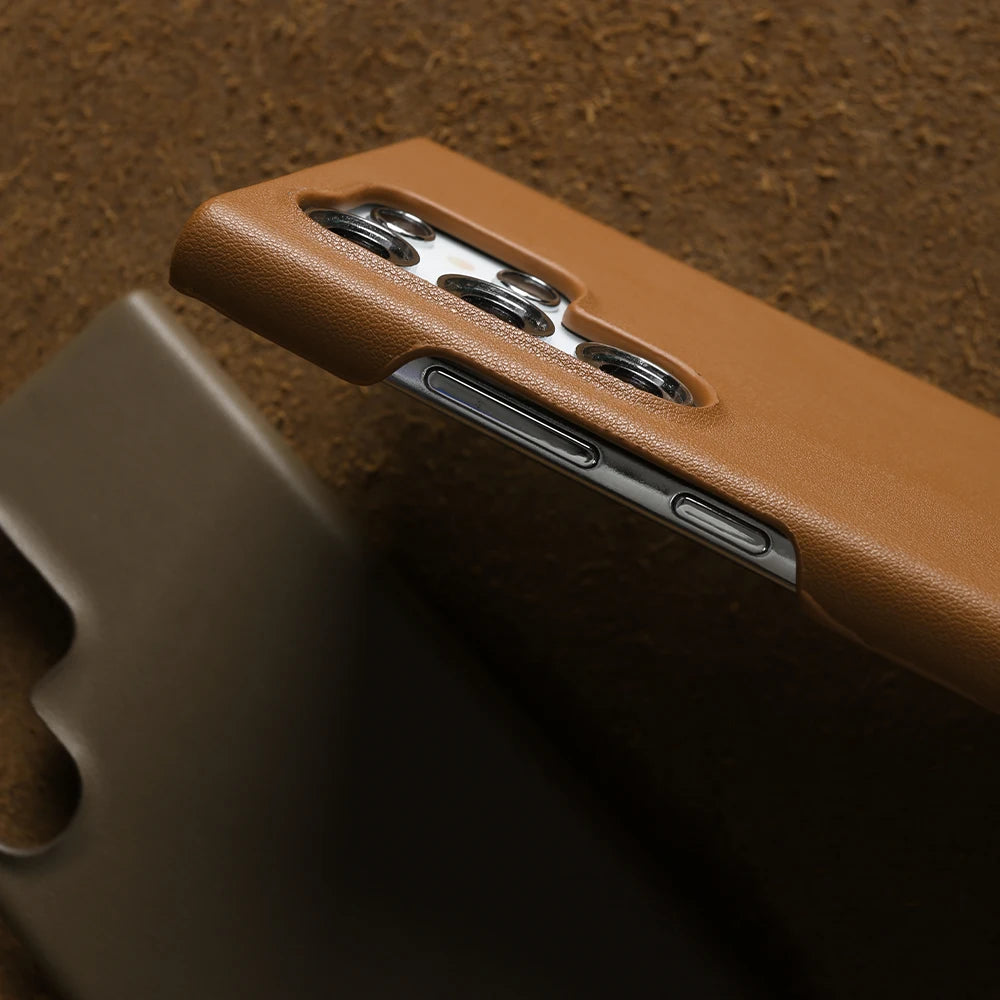 Handmade Premium Genuine Leather Magnetic Case For Samsung Galaxy S25 Ultra Case S24FE S23 S22 S21 S20 Note20Ultra Magsafe Cover