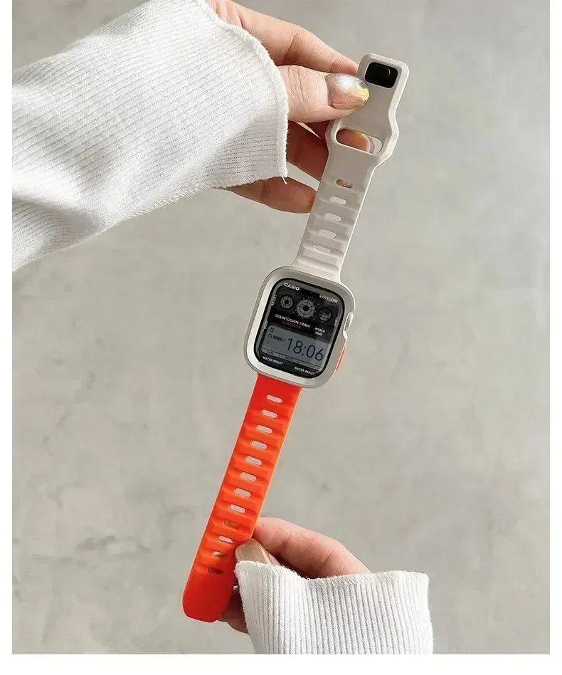 Silicone Case+Strap for Apple Watch Ultra3 49mm Series 11/10 42mm 38 44mm 40mm 45mm 41mm Bracelet Cover for iWatch Series 8 9 7