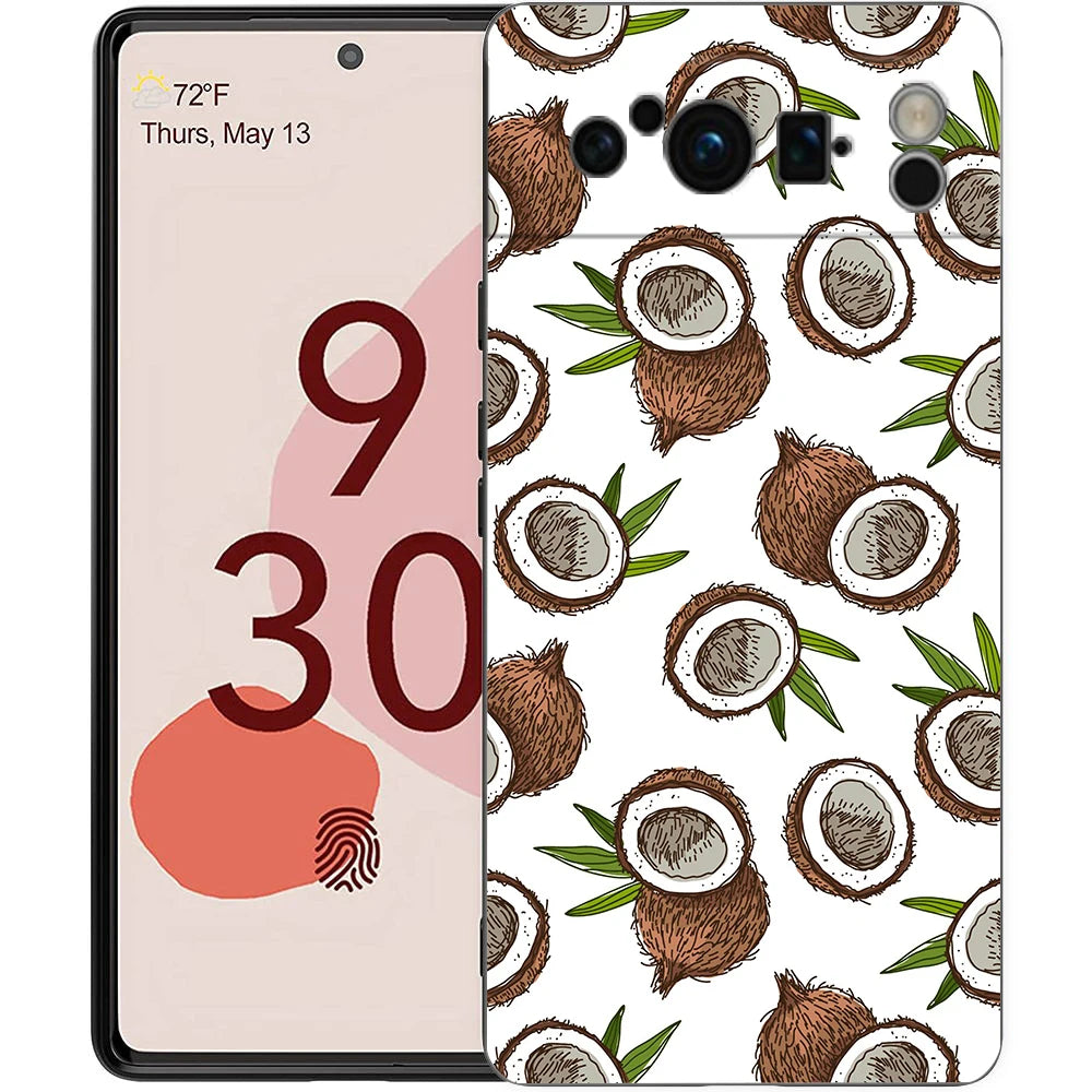 Summer Coconut Phone Case For Google Pixel 10A 10 9 8 7 6 Pro XL 9A 8A 6A 7A 5G Soft Shockproof TPU Black Cover