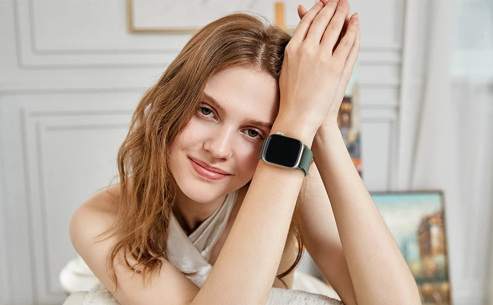 Magnetic Loop For Apple Watch Band 40mm 44mm 45mm 49mm 41mm 38 Nylon sport bracelet iwatch ultra 4 3 2 Series 12 11 10 9 8 se