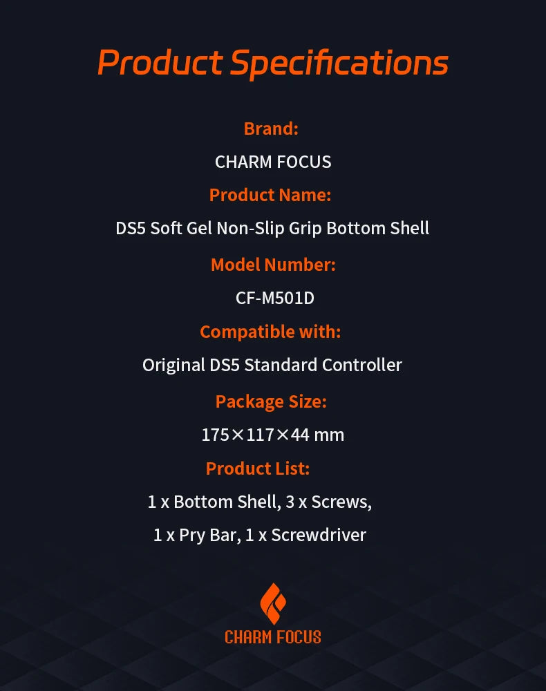 Redesigned PS5 Controller Two-color Non-slip Bottom Case Replacement for BDM-010, 020, 030, 040, 050 060 Model