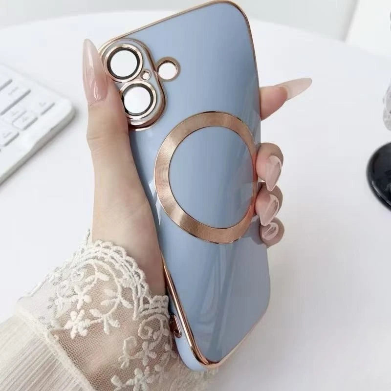Luxury Plating For Magsafe Magnetic Phone Case For Samsung Galaxy S26 Ultra S25 Edge S24 S23 S22 S21 S20 FE S10 Plus Soft Cover