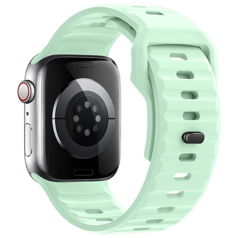 Silicone Strap For Apple Watch Bands 46mm 45mm 44mm 42mm 40mm 41mm 38mm Sport Correa Bracelet iWatch Series 12 11 10 9 SE 8 7 6