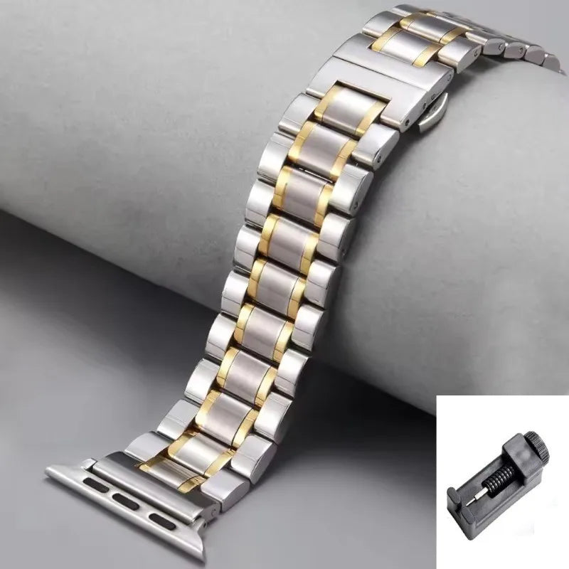 Stainless Steel Strap for Apple Watch Strap Series 10/9/8/7/6/5/4/3/SE Metal Bracelet 49mm 45mm 44mm 42mm 46mm 41mm 40mm 38mm