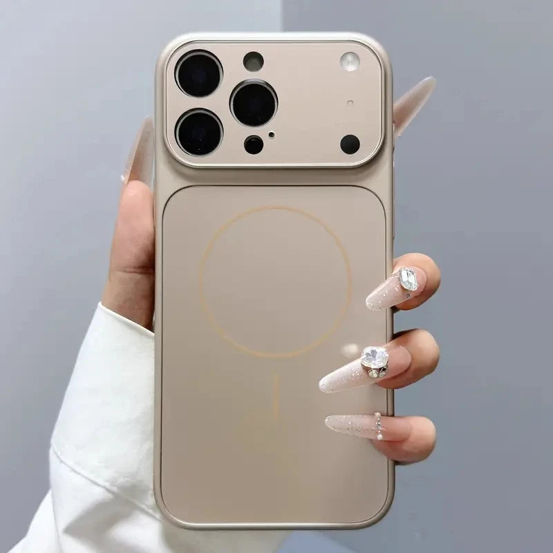 Original Nano Frosted Glass For Magsafe Wireless Charging Phone Case For iPhone 17 16 15 14 13 12 11 Pro Max Air Magnetic Cover