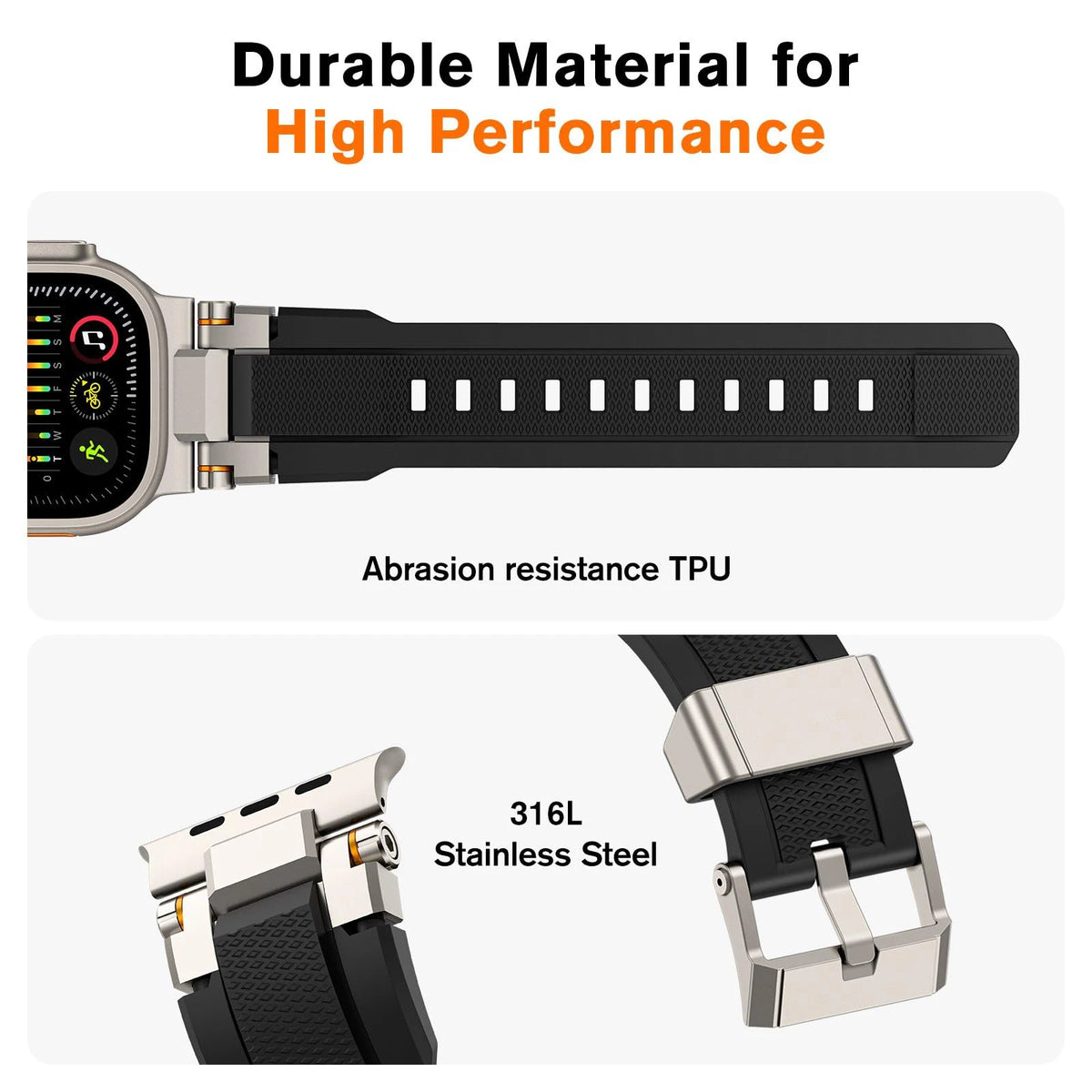 Original Rugged Strap For Apple Watch Ultra 2 3 4 Band 44mm 45mm 46mm 49mm Bracelet iWatch Series 12 11 10 9 6 SE Sport Bands