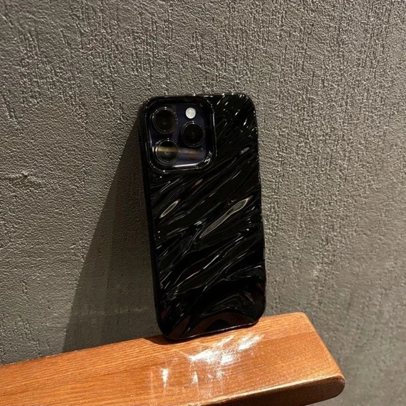 Soft Water Ripple Pattern Phone Case For iPhone 11 12 13 14 15 16 17 Pro Max X Xs Max XR 7 8 Plus SE 2020 Air Bumper Cases Cover