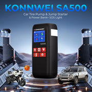KONNWEI SA500 Car Jump Starter with Air Compressor 12V Portable Battery Booster Tire Inflator Power Bank Vehicle Emergency Start