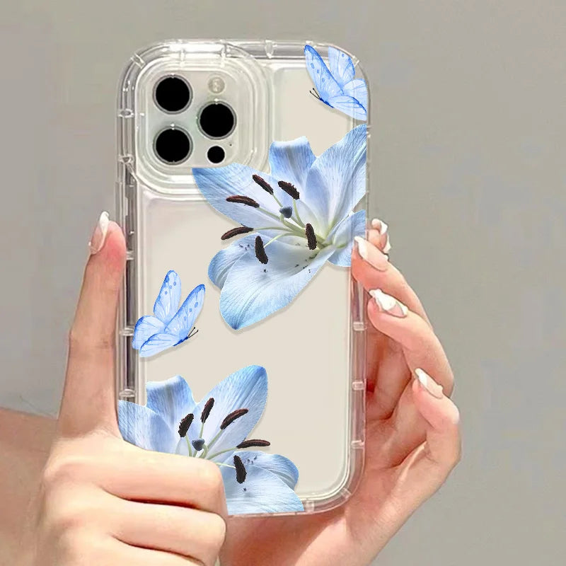 Flower Phone Case For iPhone 17 Case For iPhone 11 13 14 12 15 16 Pro 17 Pro Max 17 Air 16E 8 7 Plus XR SE 3 2 Soft Clear Cover