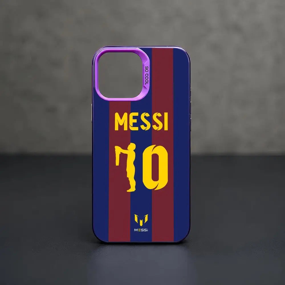 1 Football Star Messi #10 Logo Phone Case iPhone 11/12/13/14/15/16/17 Pro Max Color Gradient TPU Slim Shockproof Case