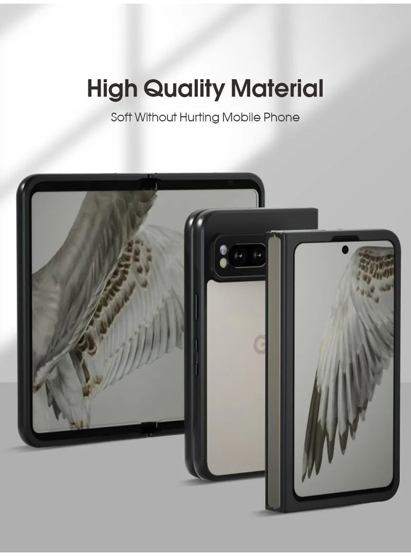 IBMRS for Google Pixel fold Case,Frosted transparent Shockproof Protection Case