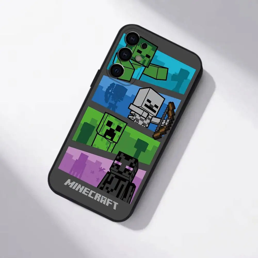Game M-Minecrafts gift Phone Case For Samsung S25,S24,S21,S22,S23,S30,Ultra,S20,Plus,Fe,Soft Silicone Black Cover
