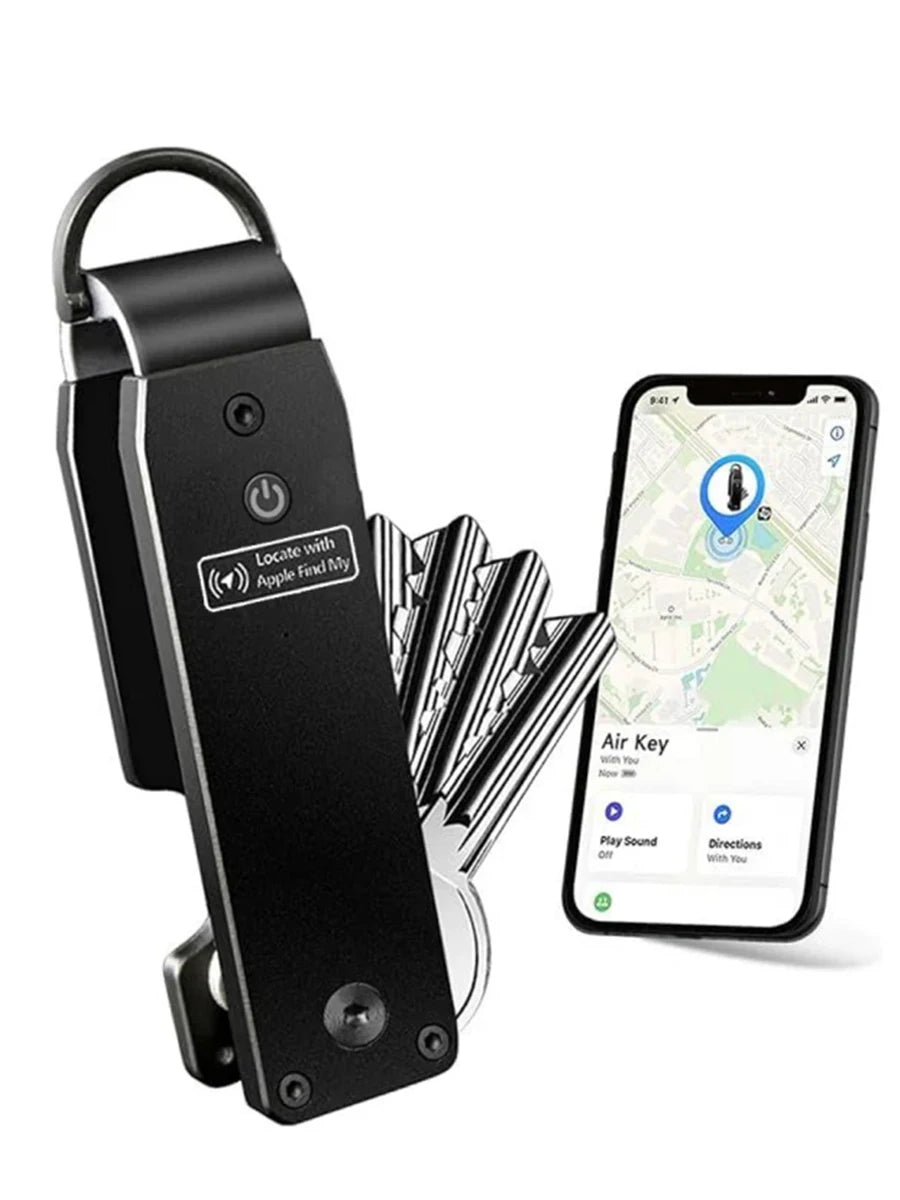 Air Keychain Car Key Chains with GPS Tracker Key Finder Built-in Airtag Chips Works with Apple Find My iOS Only Key Organizer