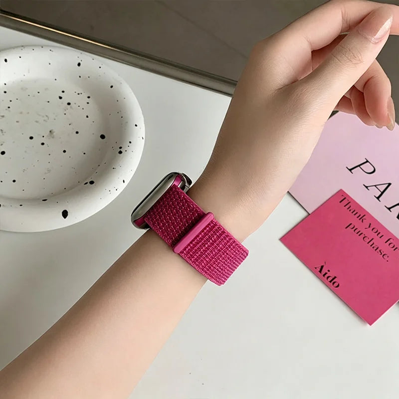 Nylon Loop Strap for Apple Watch Band 46mm 40 44 45mm 41mm  Breathable Bracelet for IWatch Series 11 10 9 8 7 Ultra3 2 49mm band