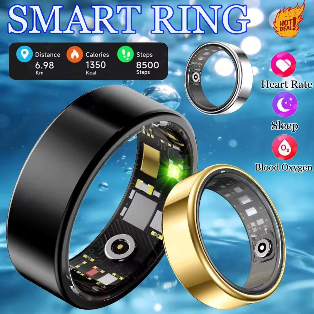 2026 Smart Ring Bluetooth Call Heart Rate Blood Pressure Monitor 5ATM Waterproof Health Ring Men Women For Xiaomi Gift