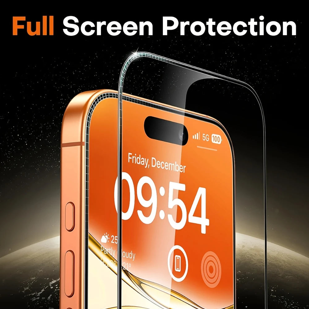NNBILI 5pcs Ultra-Clear Tempered Glass Screen Protectors, with an Easy Installation Kit, for iPhone 18 17 16 15 14 13 12 Pro Max
