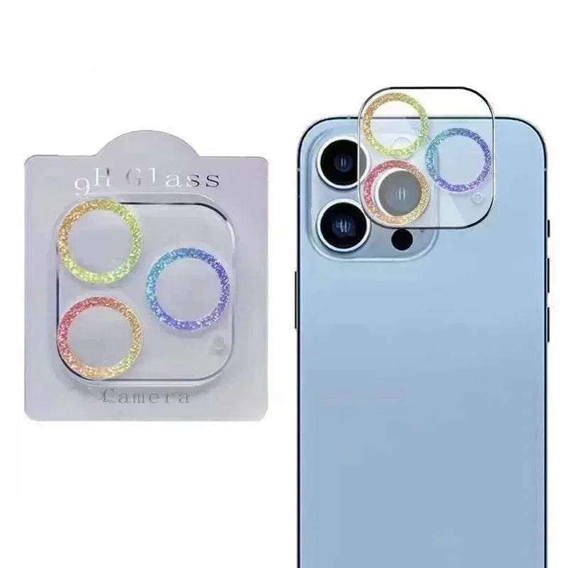 Bling Glitter Diamond Clear Camera Lens Protector Case for IPhone 15 14 13 12 17 16 Pro Max Mini Plus 16Pro 15Pro 16Promax Cover
