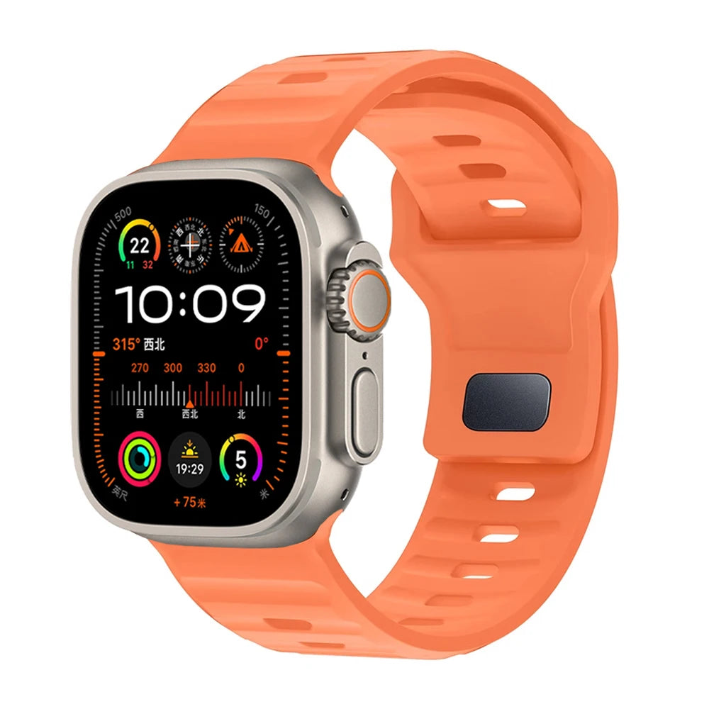Silicone Strap for Apple watch Band 44mm 49mm 40mm 45mm 42mm 46mm correa bracelet iwatch Series 12 11 9 8 7 6 SE 10 Ultra 3 4 2