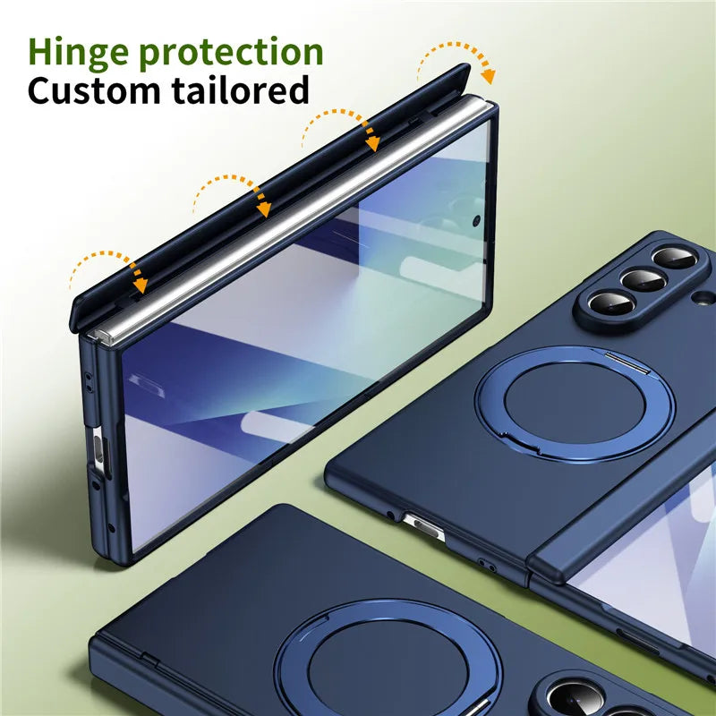For Samsung Galaxy Z Fold 8 Ultra 5G Case Magnetic Holder Ring For Magsafe Cover For ZFold 8 Fold8 Ultra Hinge Protection Case