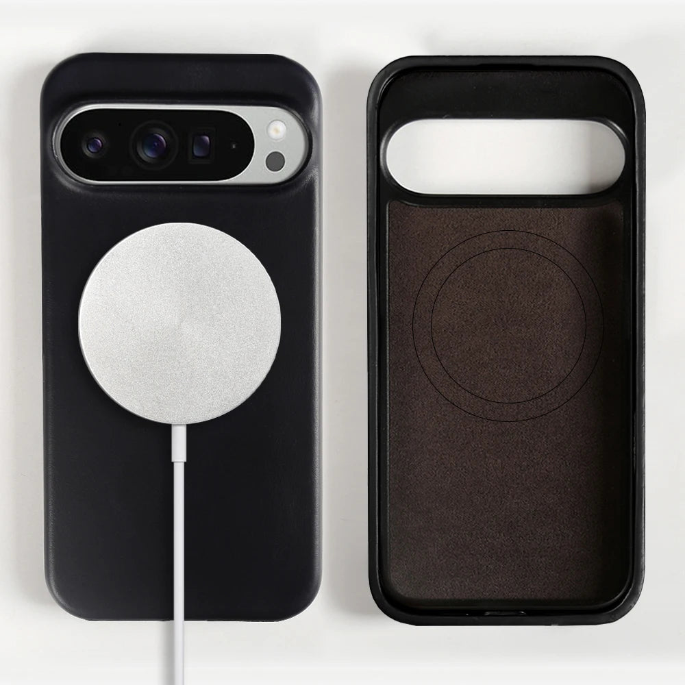 Vintag Oil Wax Magnetic Genuine Leather Case For Google Pixel 10 Pro XL 9 8Pro 6A 7Pro Aesthetic Phone Cover Back Coque Carcasa