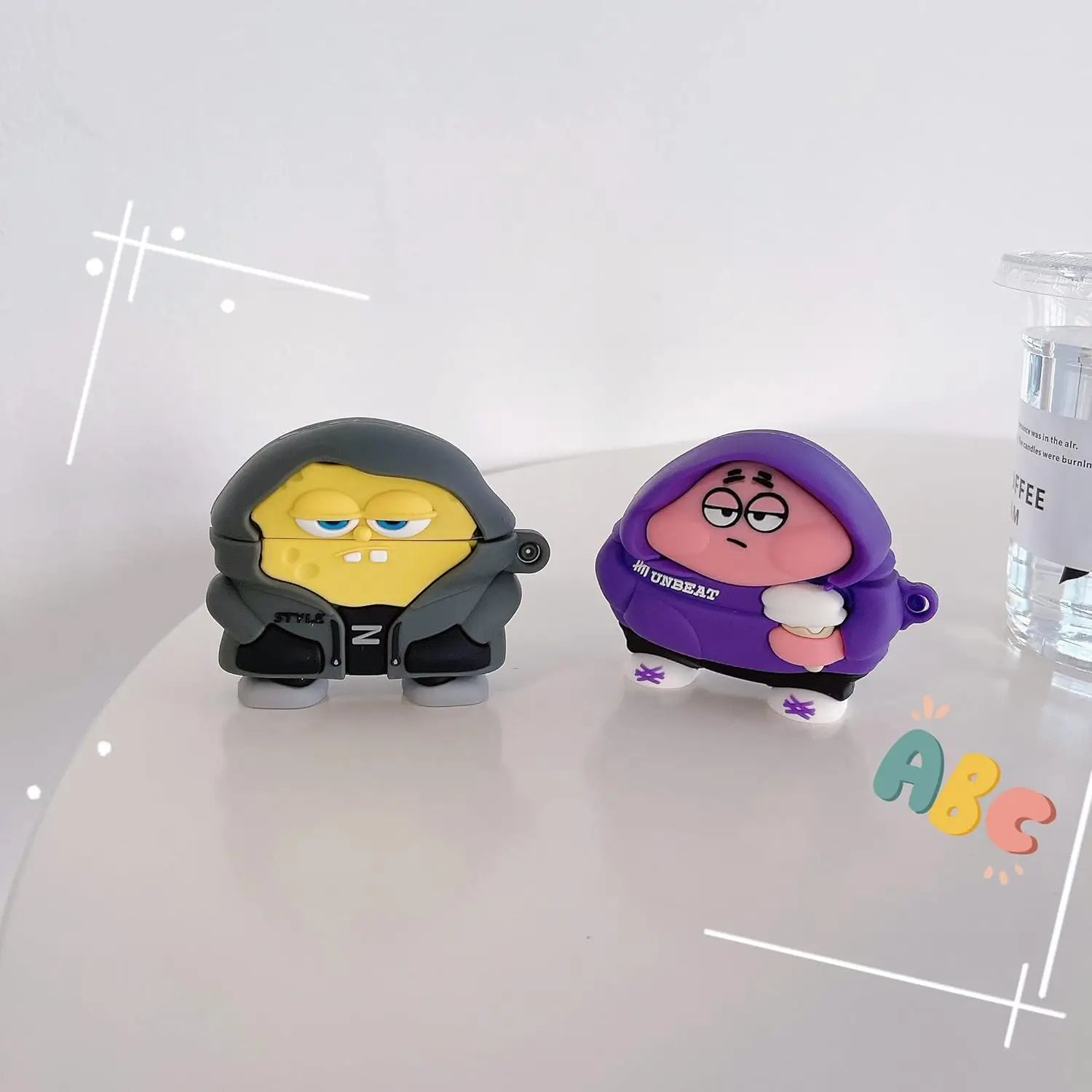 For Airpods 1 2 3 4 Pro 2 Case Cute 3D Cartoon SpongeBob Patrick Star Silicone Earphone Case Accessories Cover airpods Pro 3