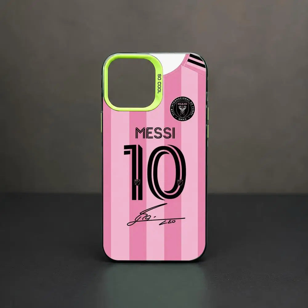 Football Star Messi #10 Logo Phone Case iPhone 11/12/13/14/15/16/17 Pro Max Aurora TPU Shockproof Slim Stylish Case