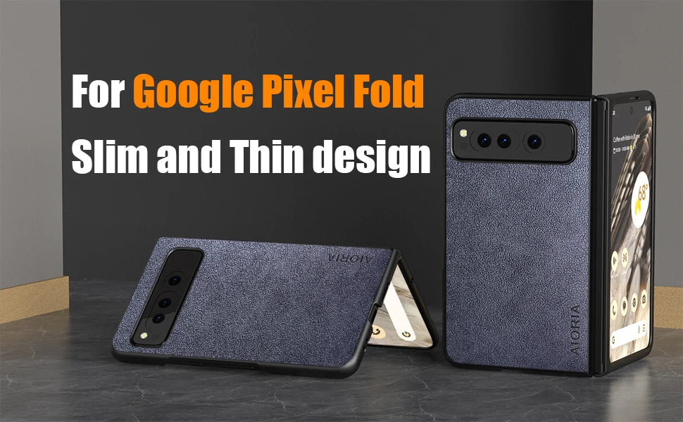 PU Leather Case for Google Pixel Fold 5G Simply Business Style Hard PC with PU 2in1 Material