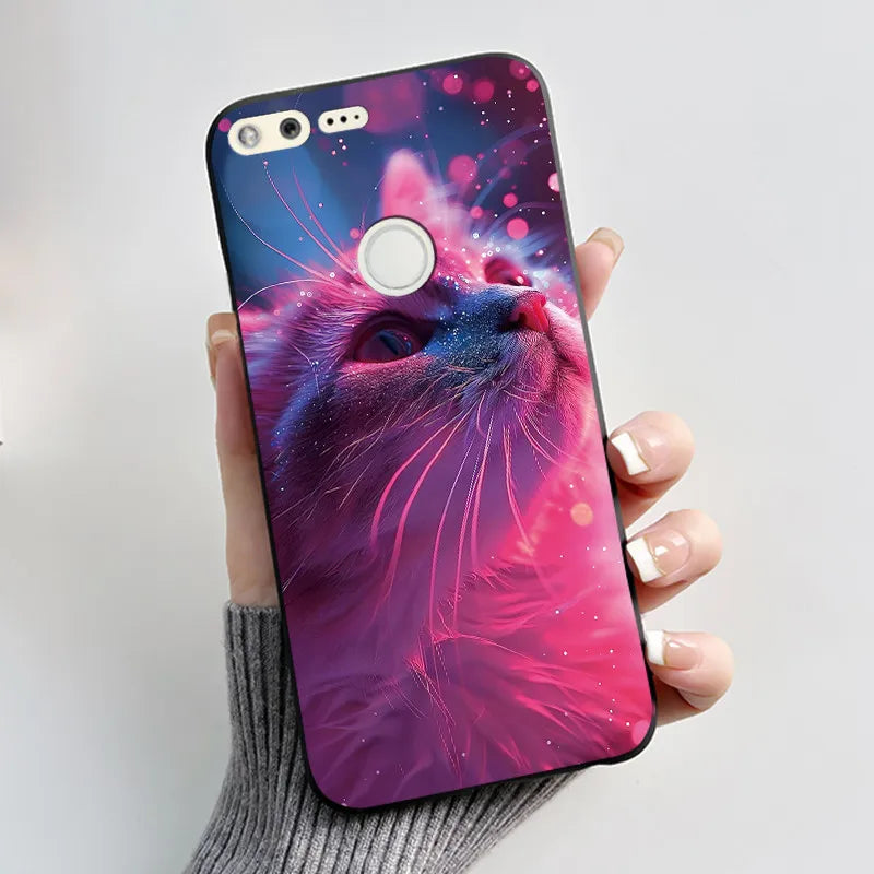 For Google Pixel 1 Case Aesthetic Cute Cat Shockproof Silicone TPU Soft Back Cover for Google Pixel 1 Pixel1 XL Phone Case Coque