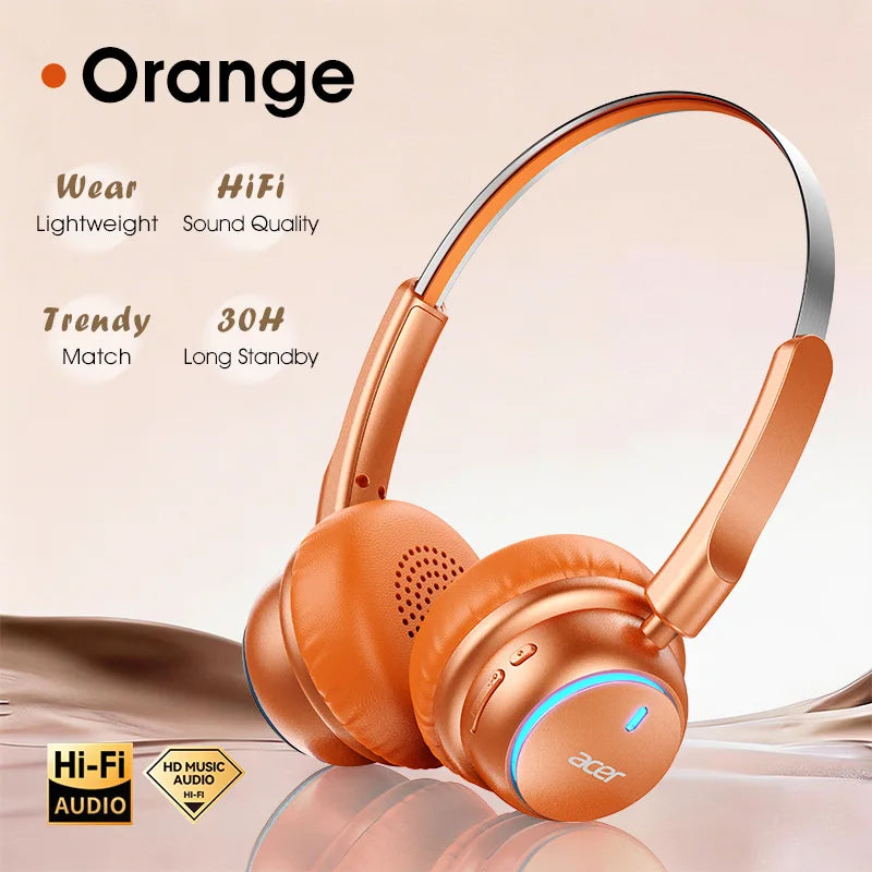 Acer Ohr645 New Over-Ear Wireless Headphones with Surround Sound, High-Quality Sound Effect, Rotatable Adjustment Design, Long Standby Time, Suitable for Sports and Other Occasions for Immersive Music Enjoyment