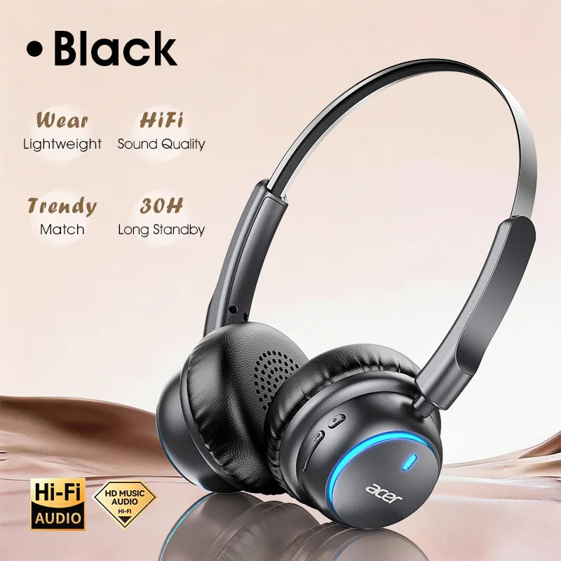 Acer Ohr645 New Over-Ear Wireless Headphones with Surround Sound, High-Quality Sound Effect, Rotatable Adjustment Design, Long Standby Time, Suitable for Sports and Other Occasions for Immersive Music Enjoyment