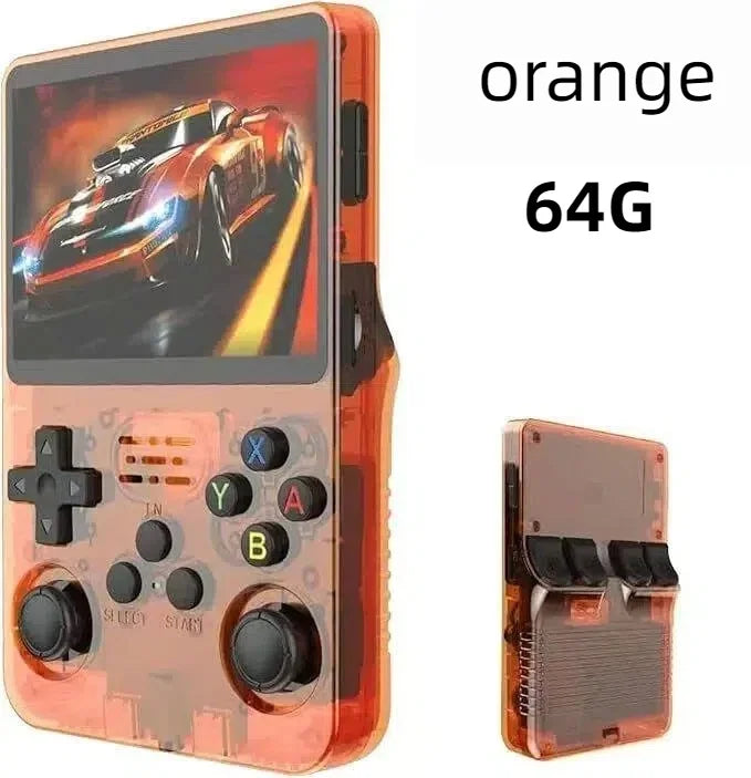 Open Source R36S Retro Handheld Game Console, Linux System, 3.5" IPS Screen, Portable Pocket Video Player, 64GB Preloaded Games