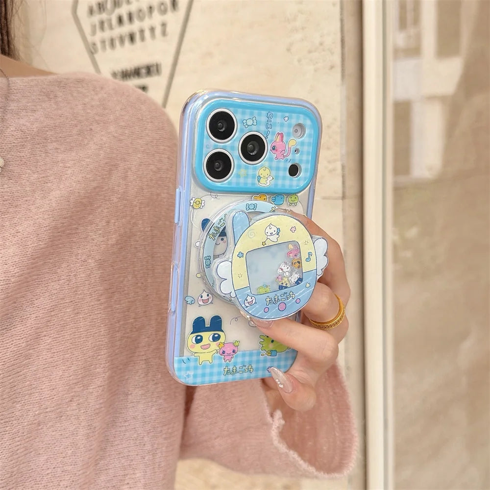 Funny Cartoon Plaid Magnetic Phone case  for iPhone 17 Pro 15 14 13 17 Max 16 Pro Max Cover With Magsafe Rocker Stand Cute Cases