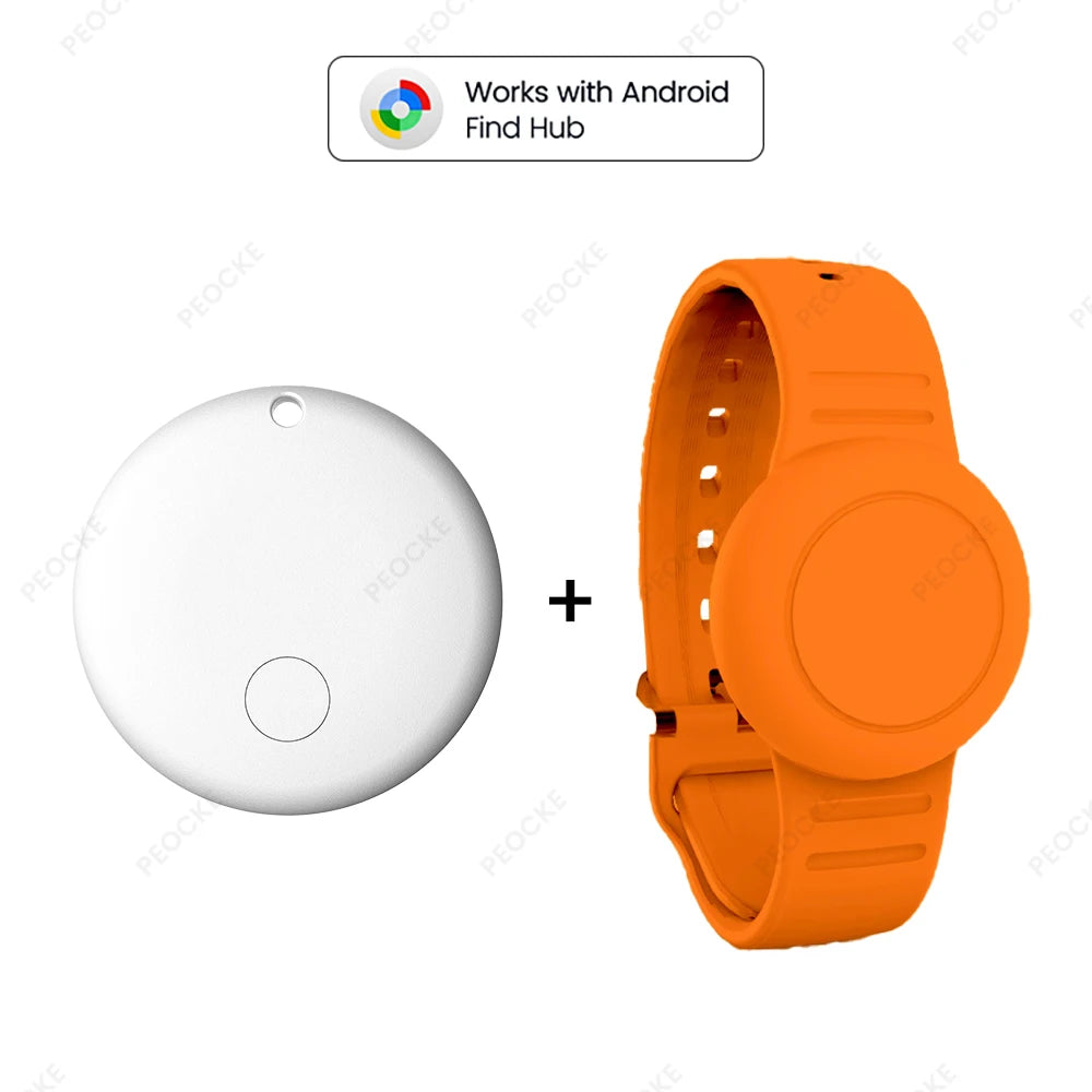 Smart Location Tag With Adjustable Silicone Wristband Works with Android Google Find Hub Anti-Lost GPS Tracker Bluetooth Locator