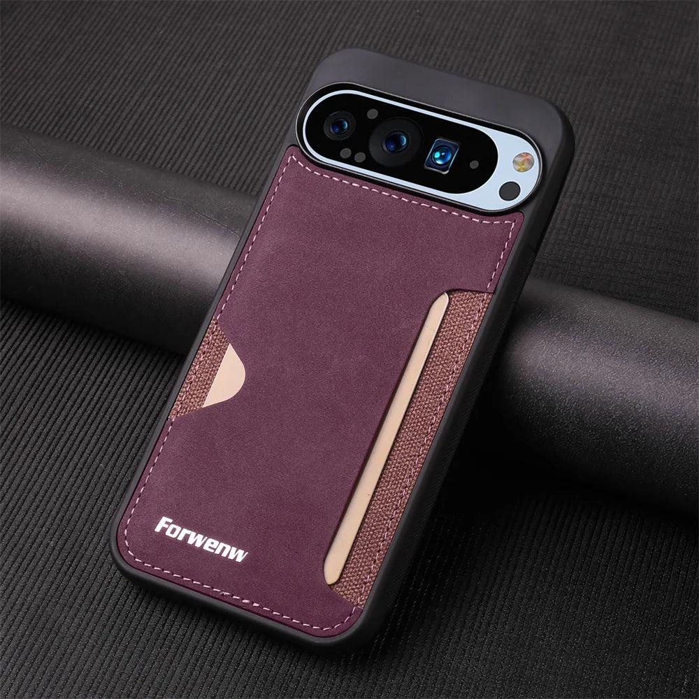 Phone Case for Google Pixel 10 Pro XL Phone Case Retro Leather Card Holder Wallet Cover for Google Pixel 10 Pro 9A 9 Pro XL