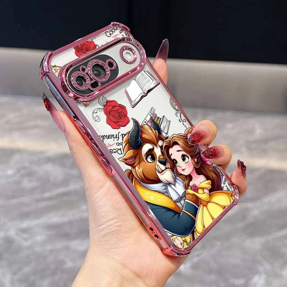Beauty and the Beast Phone Case For Google Pixel 10A 9A 9 8A 8 7A 7 Pro XL Plating Drop-proof Transparent Soft Cover