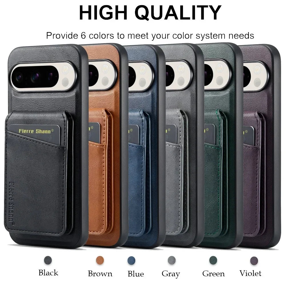 Detachable 2 in 1 Leather Wallet For Google Pixel 9 8 7 9A 8A 7A XL Pro Phone Case Card Holder For Magsafe Magnetic Cover