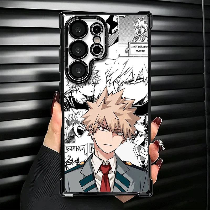 MHA My Hero Bakugou Katsuki Plating Phone Case For Samsung Galaxy S25 S26 Edge S24 S23 Ultra S22 S21 Plus S20 FE Anti-Fall Prote