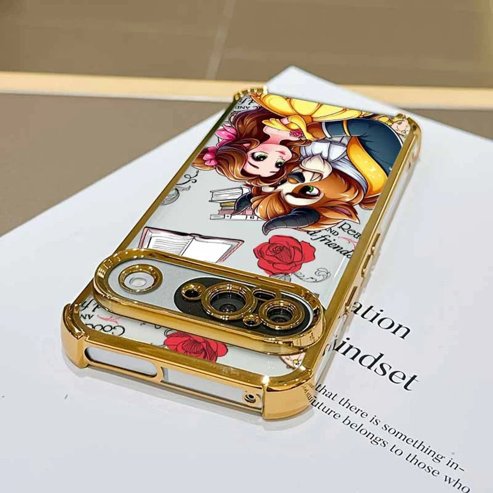 Beauty and the Beast Phone Case For Google Pixel 10A 9A 9 8A 8 7A 7 Pro XL Plating Drop-proof Transparent Soft Cover